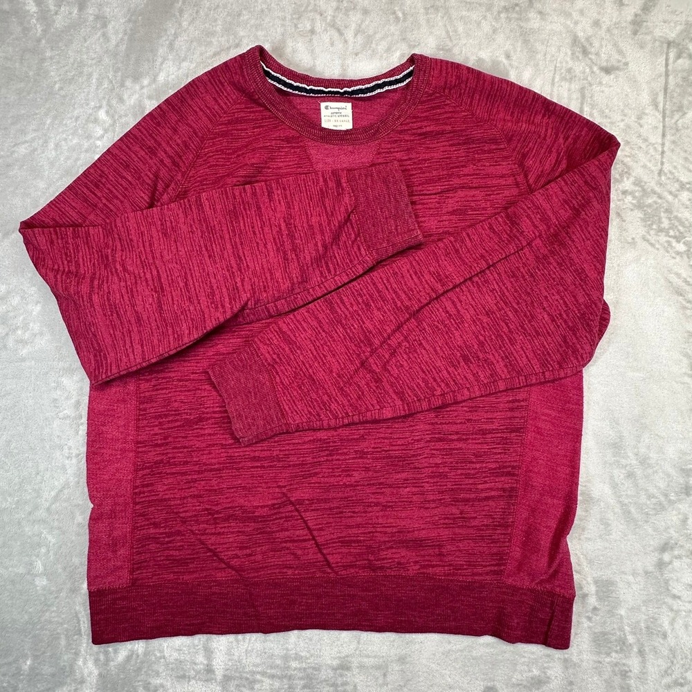 Champion Authentic Athletic Mens XXL‎ Crewneck Sweatshirt Maroon Heather Raglan